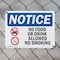 Signmission No Food Or Drink Allowed No Smoking OSHA Notice Sign, Plastic, 14in W x 10in L, 2PK OS-2PACK-NS-P-1014-L-14576 - alternate 3